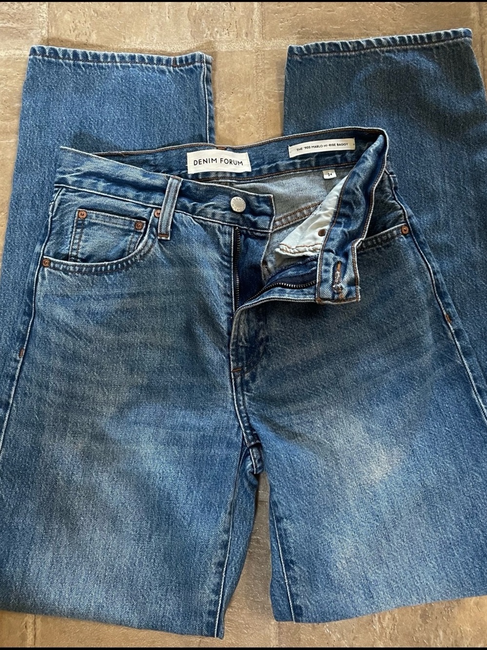 Denim Forum “The 90s Marlo Hi-Rise Baggy Jean” | 5 Yrs Kiss N Tell Bleu